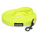 Looxmeer Schleppleine für Hunde, 5m /7m /10m /15m /20m /25m /30m Hundeleine mit Handschlaufe und D-Karabiner, Reißfeste Übungsleine，Neon Gelb