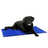 Navaris Kühlmatte Hund Kühldecke Katzen - Abkühlung Kühlmittel für Tiere - Gelmatte für Bett oder Auto - Regulierung der Körpertemperatur - Selbstkühlende Matte 50x90cm