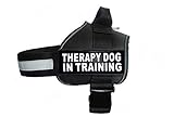 Therapiegeschirr für Hunde im Training, Nylon, mit 2 reflektierenden Therapiehunden auf Trainingspfaden. Bitte messen Sie Ihren Hund vor der Bestellung (71,1–96,5 cm, Schwarz)