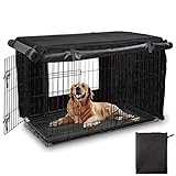 Hundekäfig Abdeckung, Multifunktionaler Lichtdichter Abdeckung Hundekäfig, 420D Oxford Stoffmaterial, Langlebiger Wasserdichter Und Winddichter Dog Cage Abdeckung (Ohne Hundekäfig) (122 X 77 X 81cm)