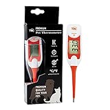 Premium Haustier-Thermometer für Tierbesitzer von Hunden, Katzen, Pferden, flexible digitale Temperatursonde inklusive Tierärztlichen Hobdays Chart