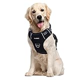 CuXBZ Hundegeschirr Mittelgroße Hunde,Hundegeschirr Große Hunde,Geschirr Hund für Welpen Mittel Groß Hund,Dog Harness Verstellbare Sicherheitsgeschirr Reflektierend Brustgeschir Hund Schwarz M