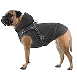 Mosucoirl Hunde Regenmantel Wasserdichter Hunde Kapuzenpullover Reflektierender Hunde Regenmantel mit Kapuze Verstellbare Regenjacke für kleine Mittelgroße und große Hunde und Welpen(Schwarz, S)