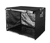 Sensong Hundekäfig Abdeckung für Drahtkäfige 94x61x63.5cm Abdeckungen Hundekäfige Hundebox Abdeckung Winddicht Langlebig Schwarz für Hundehütten Hundekäfig Zubehör Innen Draussen Zuhause