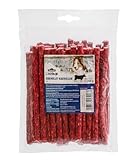 Dehner Lieblinge Hundesnack, Zahnpflege und Kausnack für ausgewachsene Hunde, rote Kaurollen aus granulierter Rohhaut, 350 g