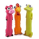 Chiwava 3 Stück 9 Zoll Latex mit Quietscher Dog Toys lang Animal Puppy Quietschen Interaktives Spielen Sortierte Farbe