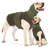 HEYWEAN Hundemantel mit beruhigender Kapuze und Ohrenschutz Anti Stress Weste Hund Beruhigungsweste Hund Rollkragen für Hunde Angst Beruhigungsjacke für Hunde Calmingshirt mit reflektierenden Streifen