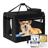 all Pets United® Hunde-Transportbox Tier Hundebox Transporttasche faltbar Hundetasche Haustier-Transport Atmungsaktiv & Wasserabweisend für Hunde & Katzen (M - 60x42x42 cm)