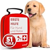 PURAHELP Erste Hilfe Set Hund und Katze - 51 Teile Inkl. Zeckenzange, Pinzette, Tourniquet und vieles mehr - Hunde Erste Hilfe Set Erste Hilfe Hund Hundeapotheke