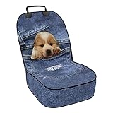 Howilath Autositz-Schutz für Vordersitz, 3D-Motiv, Golden Retriever, Blau