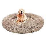 GDDO Premium Orthopädisches Haustierbett für große und extra große Hunde,Donut Hundebett Weiches Plüsch Rundes Hundesofa mit Wasserfeste Unterseite,Hundekörbchen waschbar(L 100 x B 100 x H 20 cm)