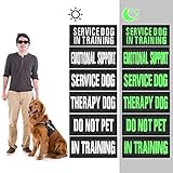 Molain 6 Stück/Set Reflektierende Hundewesten Patches Abnehmbare Hundegeschirr Patches mit Haken Custom Name Patch - Service Dog In Training Therapie Do Not Pet