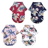 NUSITOU 4 Stück Haustierhemd Ananas-shirt Jungen Kostüme Outfit Für Mädchen Sommerhemd Für Haustiere Hund Hawaiihemd Sommerkleidung Für Hunde Kleider Golden Retriever Polyester