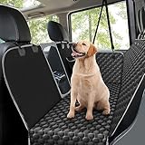 Taygeer Hundedecke für Auto Rückbank, Wasserdicht & Kratzfest Autoschondecke Hund Rücksitz mit Seitenschutz und Sichtfenster, Universal Hundematte Rücksitzbank Auto SUV -145 x 136 cm Schwarz