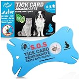 BluePet Zeckenkarte mit Lupe im Scheckkartenformat - Zeckenentferner zur Entfernung von Zecken & Nymphia bei Mensch und Tier - Tick Card als erste Hilfe für Hund & Katze im Haus