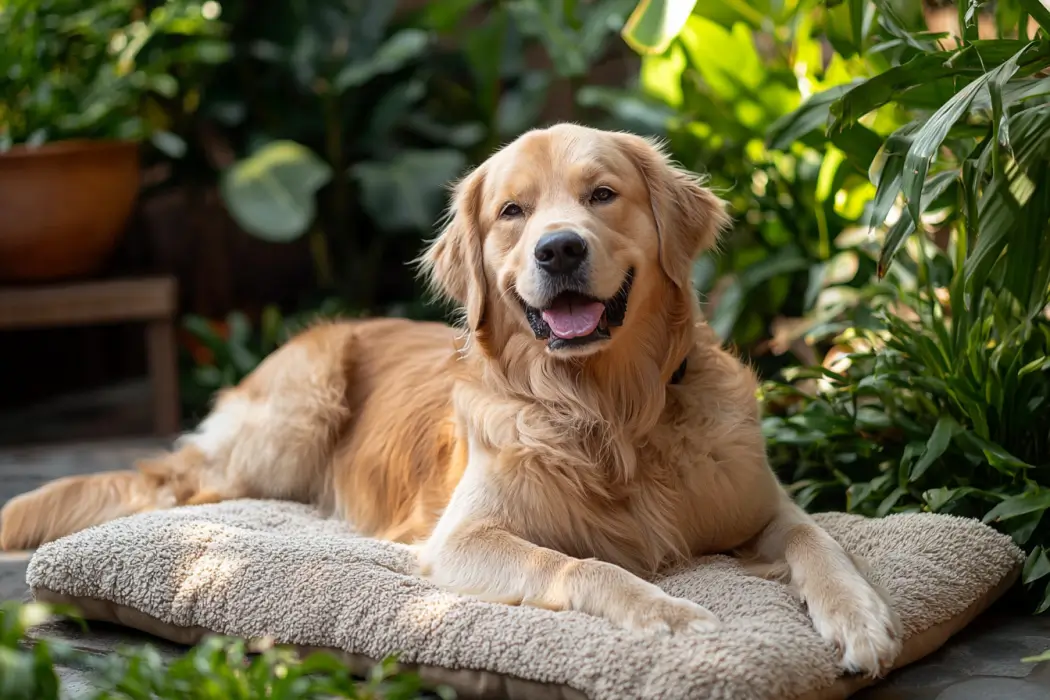 Kissen für Hunde im garten